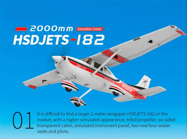 HSD Cessna 182 2000mm Blue KIT RC Airplane