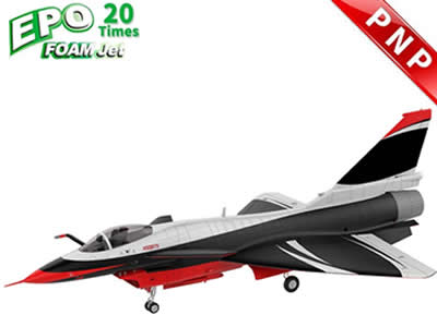 HSD J-10 8kg Turbine Foam PNP smoke turbine Black/Red & White Jet