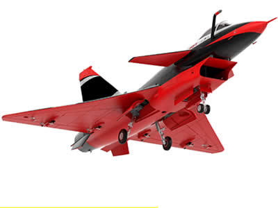 HSD J-10 8kg Turbine Foam PNP smoke turbine Black/Red & White Jet