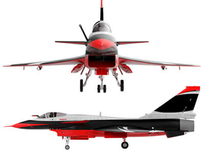 HSD J-10 8kg Turbine Foam PNP smoke turbine Black/Red & White Jet