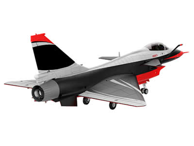 HSD J-10 8kg Turbine Foam PNP smoke turbine Black/Red & White Jet